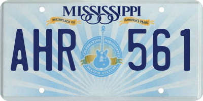 MS license plate AHR561