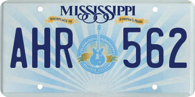 MS license plate AHR562