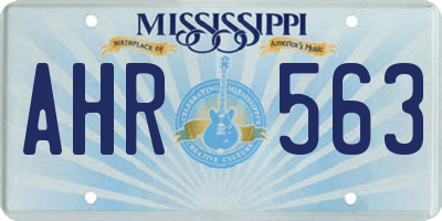 MS license plate AHR563