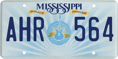MS license plate AHR564