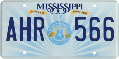 MS license plate AHR566