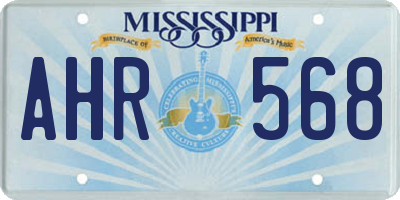 MS license plate AHR568