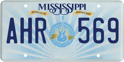 MS license plate AHR569