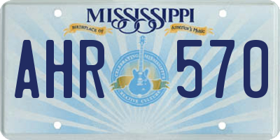 MS license plate AHR570