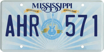MS license plate AHR571