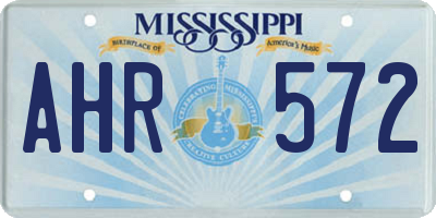 MS license plate AHR572