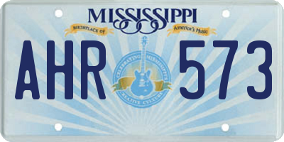 MS license plate AHR573