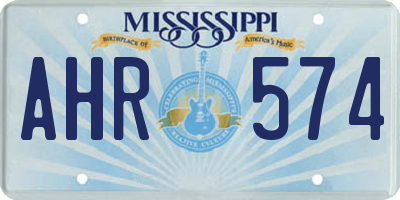 MS license plate AHR574