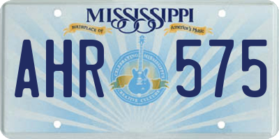MS license plate AHR575
