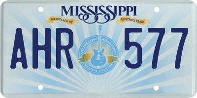 MS license plate AHR577