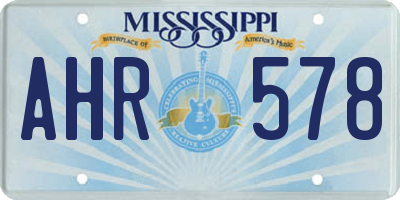 MS license plate AHR578