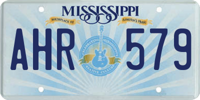 MS license plate AHR579