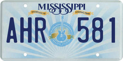 MS license plate AHR581