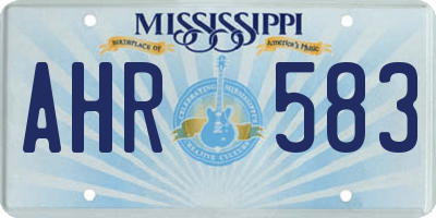 MS license plate AHR583