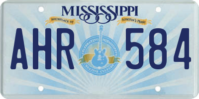 MS license plate AHR584