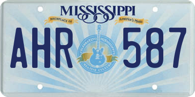 MS license plate AHR587