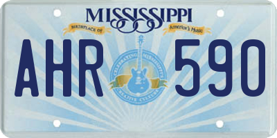 MS license plate AHR590