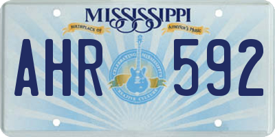 MS license plate AHR592