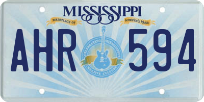 MS license plate AHR594
