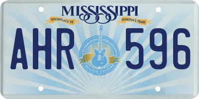MS license plate AHR596