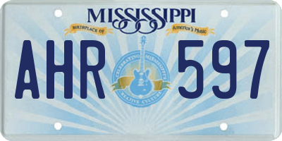 MS license plate AHR597