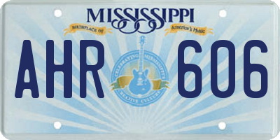 MS license plate AHR606