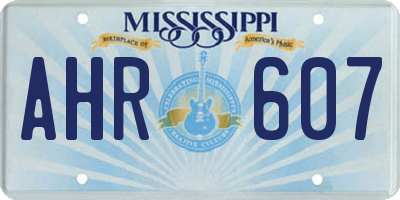 MS license plate AHR607