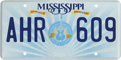 MS license plate AHR609