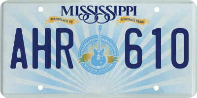 MS license plate AHR610