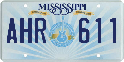 MS license plate AHR611