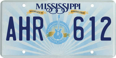 MS license plate AHR612