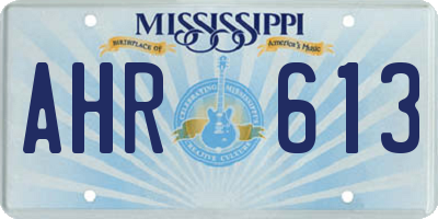 MS license plate AHR613