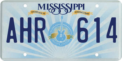 MS license plate AHR614