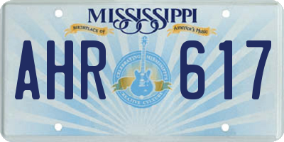MS license plate AHR617
