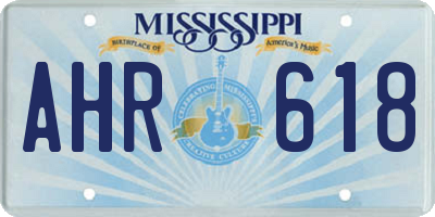 MS license plate AHR618