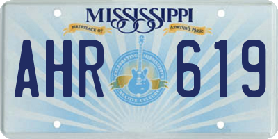 MS license plate AHR619