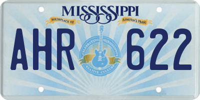 MS license plate AHR622
