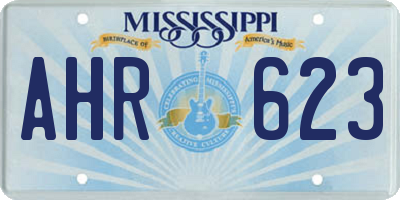 MS license plate AHR623