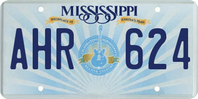 MS license plate AHR624