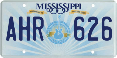 MS license plate AHR626