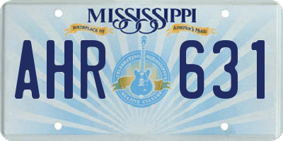 MS license plate AHR631
