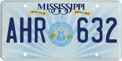MS license plate AHR632