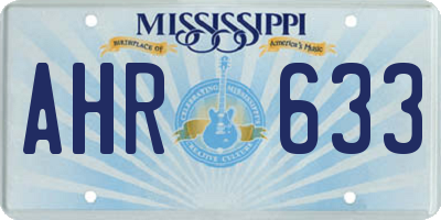 MS license plate AHR633