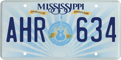 MS license plate AHR634