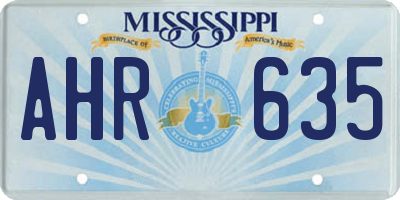 MS license plate AHR635
