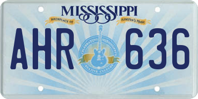 MS license plate AHR636