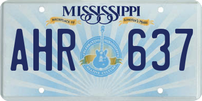 MS license plate AHR637