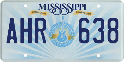 MS license plate AHR638