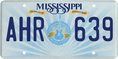 MS license plate AHR639
