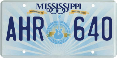 MS license plate AHR640